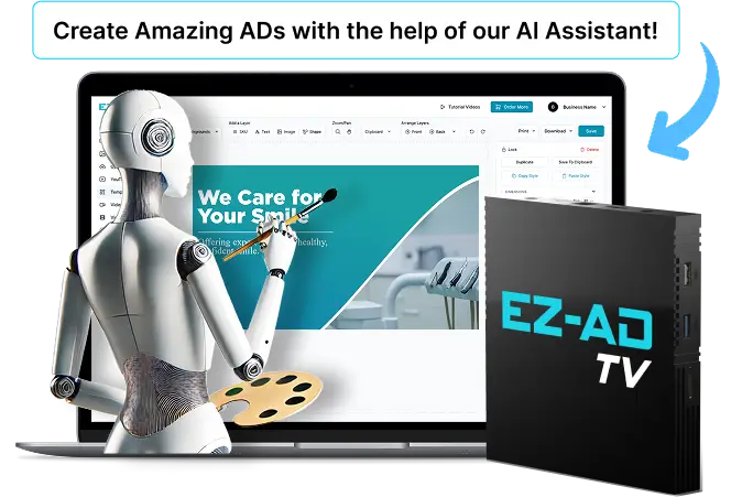 Ez-Ad Tv digital signage for dental clinics with ai crafted ads