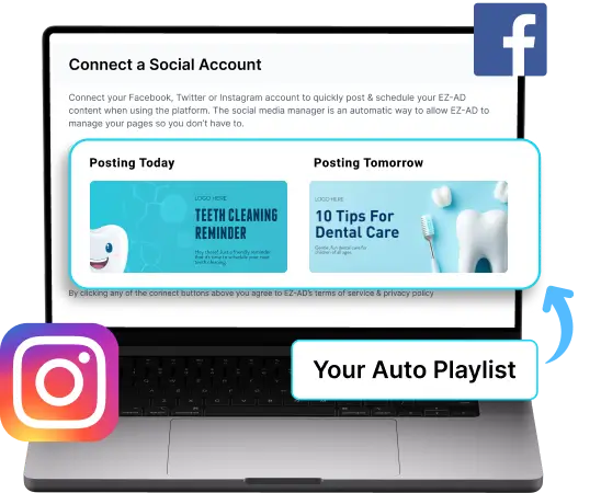 Ez-Ad Tv Digital signage for dental clinics with social media connectivity