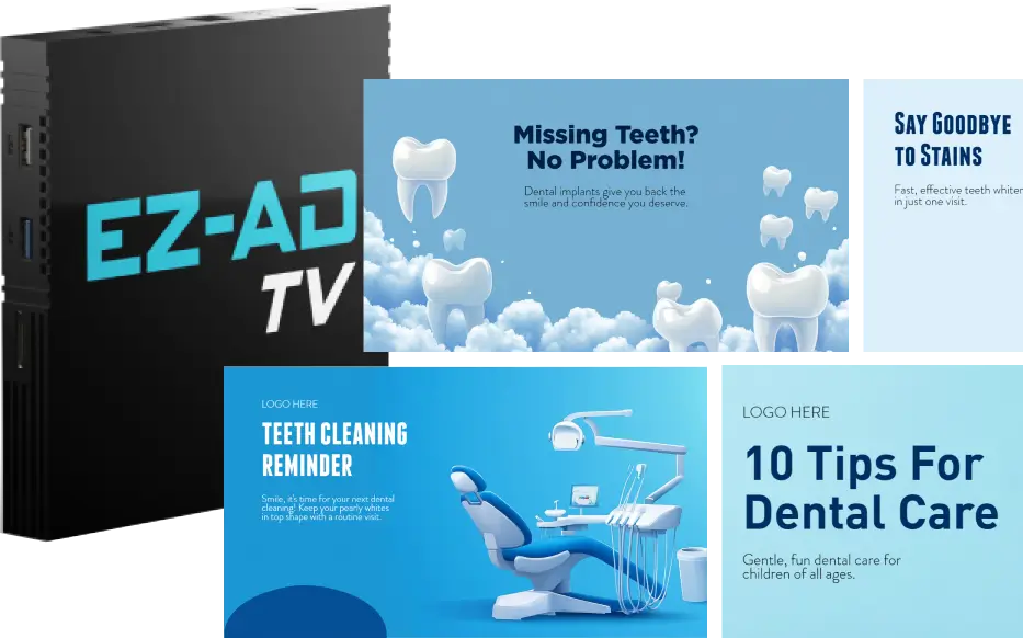 EZ-AD TV digital signage for dental clinics hero banner