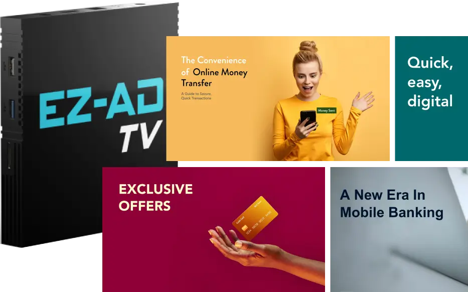 EZ-AD TV digital signage hero banner for banking