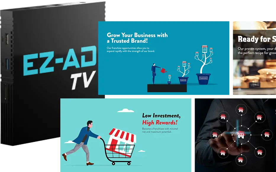 EZ-AD TV digital signage hero banner for franchise