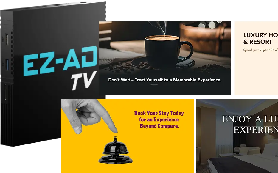 EZ-AD TV digital signage hero banner for hospitality