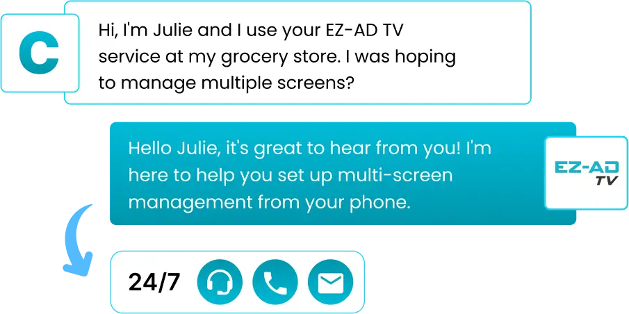 ez-ad tv 24-7 support