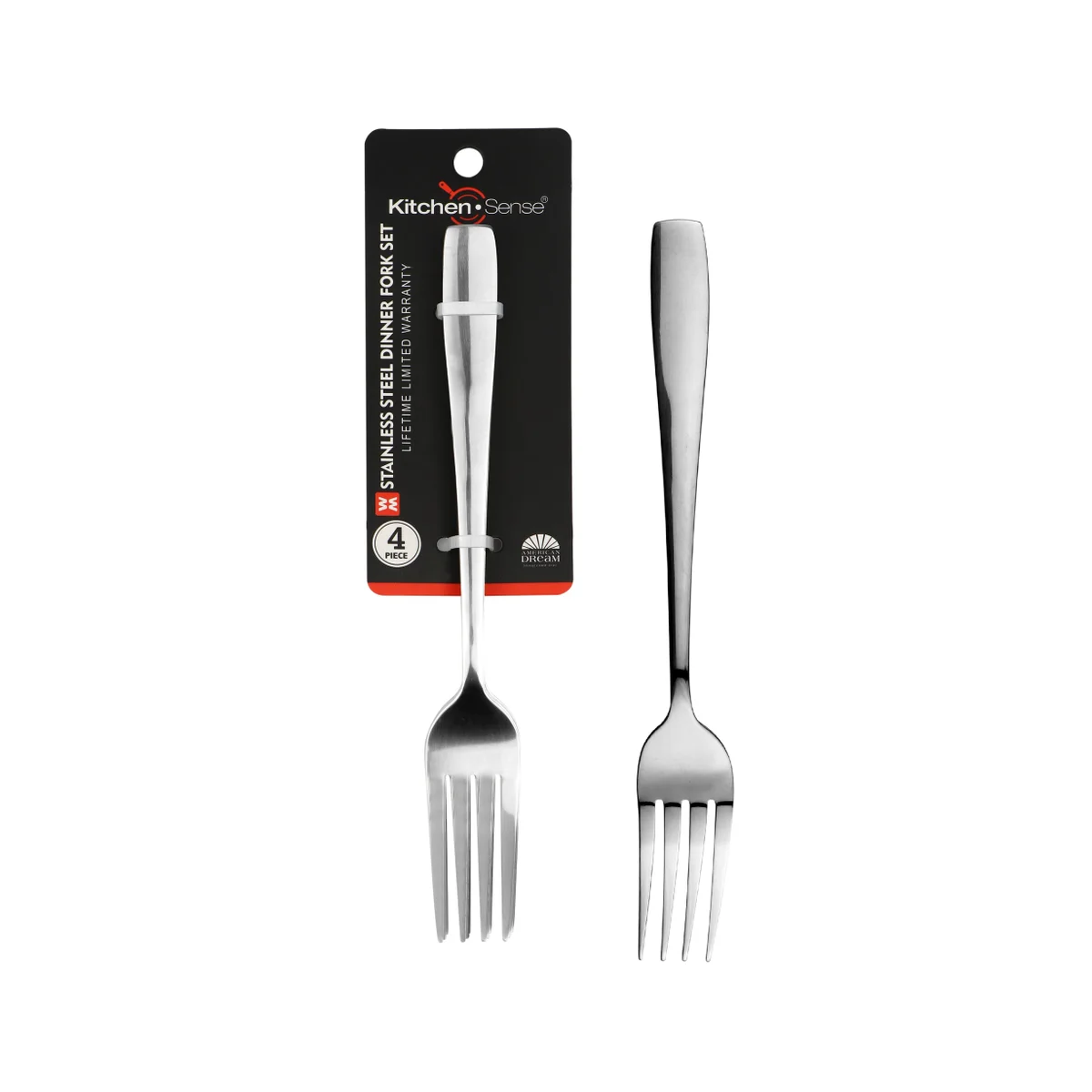 4-PIECE STAINLESS STEEL DINNER FORK SET