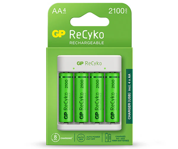 GP RECYKO CHARGER WITH 4 AA BATTERIES