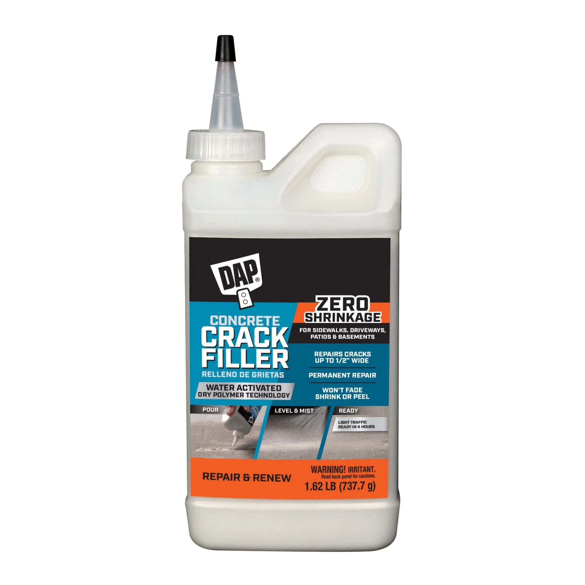16 Oz. Concrete Crack Filler - Water Activated Polymer Repair Solution