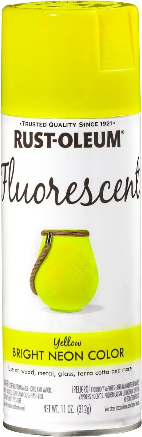 11 Oz. Gloss Fluorescent Yellow Spray Paint - High Visibility Finish