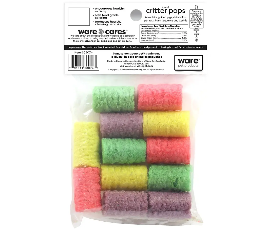 Critter Pops Small Animal Crunchy Chew Small