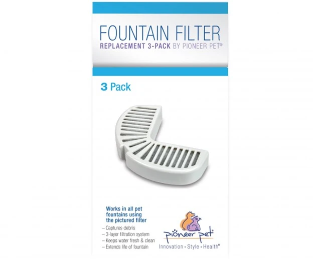 Fountain Filter Replacement for Ceramic & Stainless-Steel Pet Fountains 3 Pack