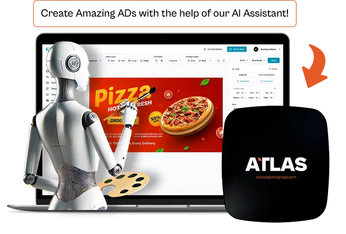 Atlas digital signage for dental clinics with ai crafted ads