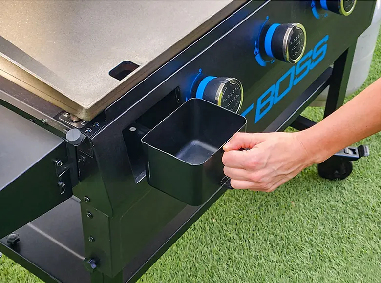 4-Burner Deluxe Gas Griddle with Side Shelve +Lid