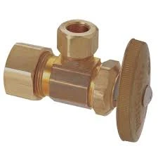BRASS ANGLE VALVE - 1/2 IPSX3/8 COMP