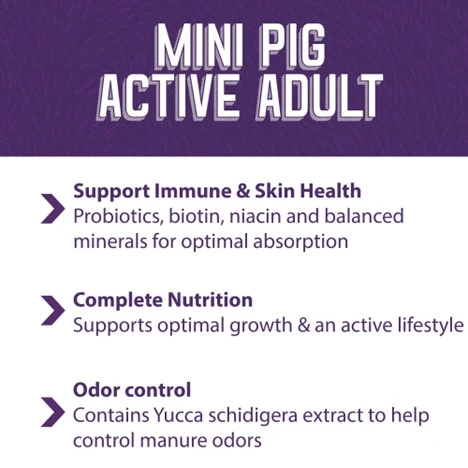 Mini Pig Active Adult Nutritionally Complete Diet 25 lb
