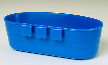 Cage Cup Plastic Small Animal Food or Water Cup Blue 1/2 pt