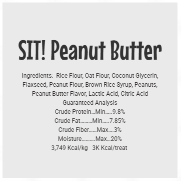 Sit! Training Treats Peanut Butter Recipe for Dogs 6 oz
