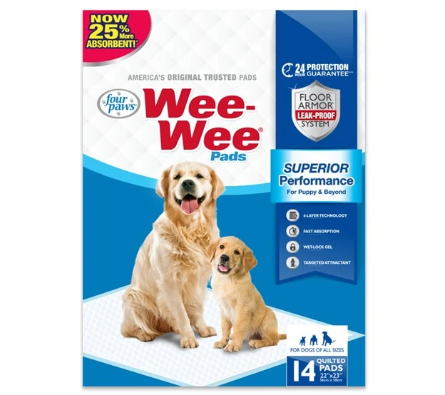 Wee-Wee Superior Performance Dog Pee Pads Standard 14 Pack