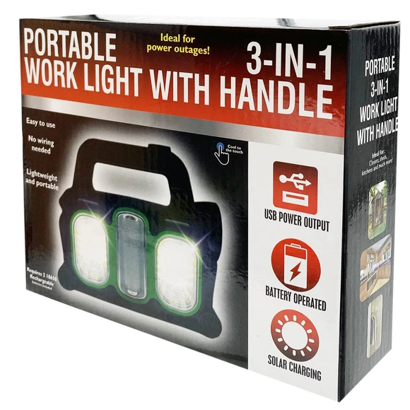 SOLAR WORK LIGHT W/BATT