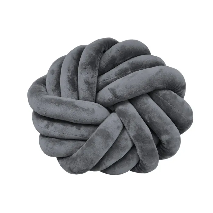 DECO KNOTTED PILLOW - GREY