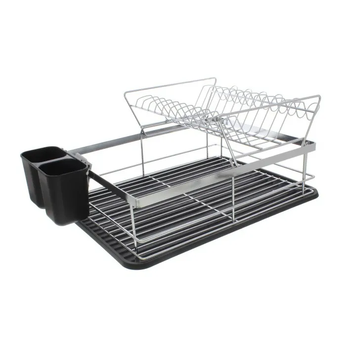 DISH RACK WITH PLASTC TRAY & CUTLERY HOLDER