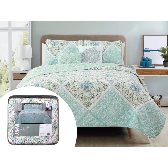 5PC QUILT SET - REVERSIBLE