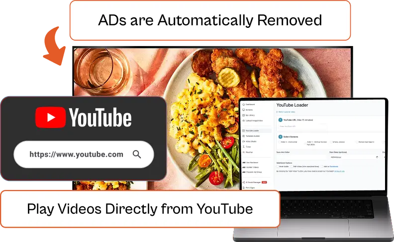 LightningAds Digital Signage Templates with youtube loader