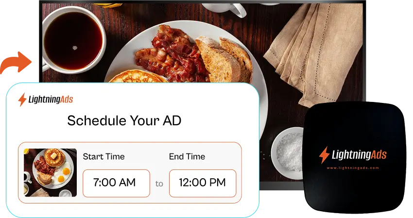 LightningAds Digital Signage with schedule content options