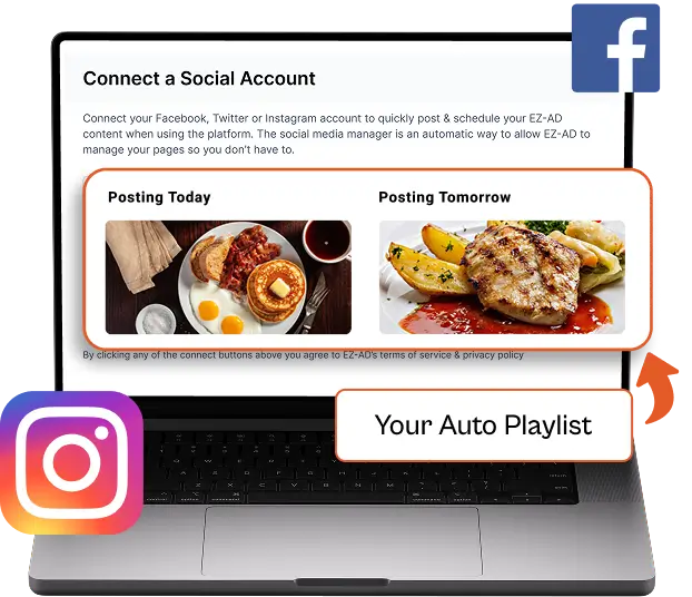 LightningAds Digital signage with social media connectivity