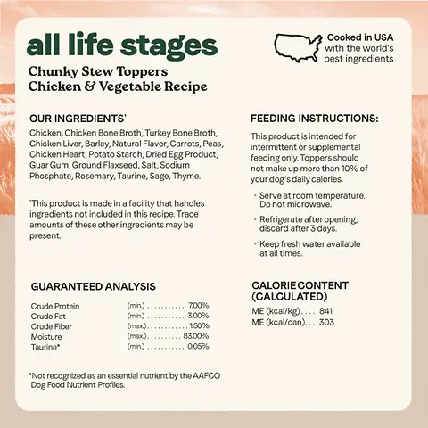 All Life Stages Chunky Stew Toppers Chicken & Vegetable Recipe Canned Dog Food 12.7 oz