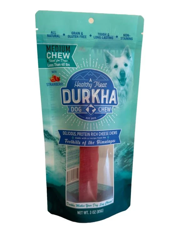 Yak Cheese Chew Strawberry Flavored Dog Treat Single Pack