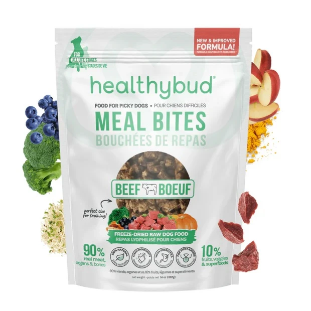 Meal Bites Beef Freeze-Dried Raw Dog Food 14 oz