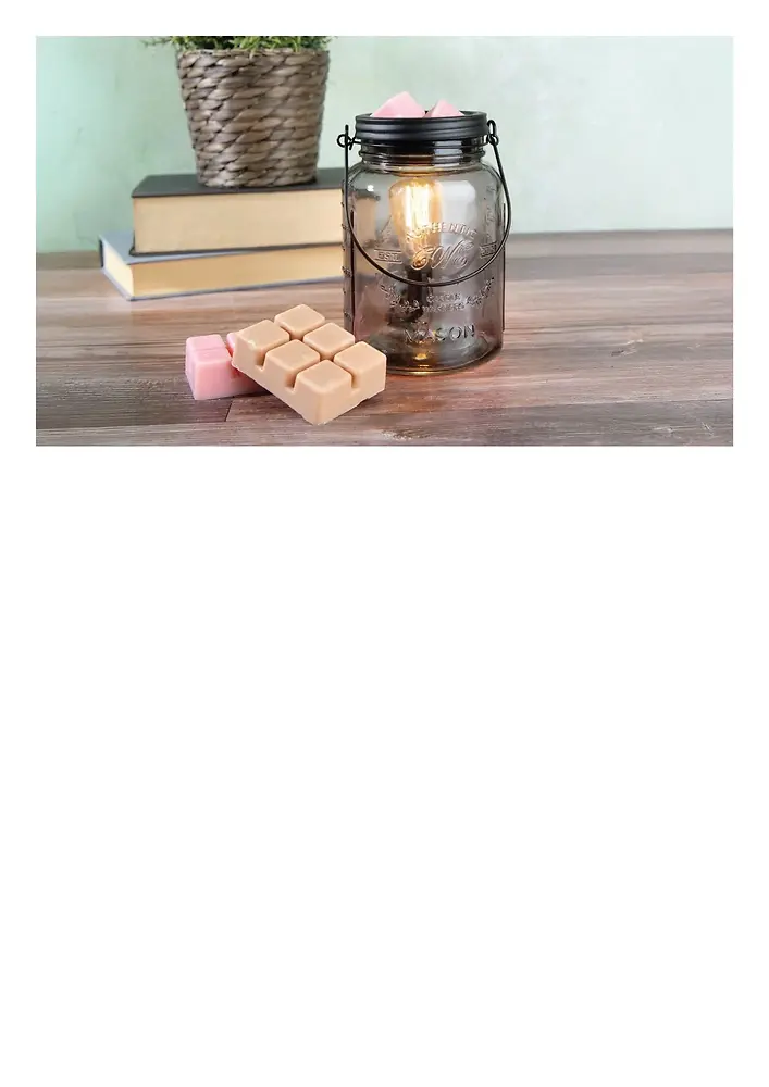 GLASS MASON JAR FRAGRANCE WARMER - WITH 2 WAX MELTS