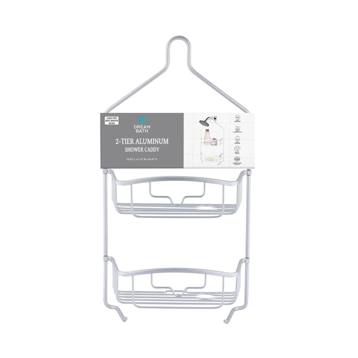 2 TIER - ALUMINUM - SHOWER CADDY