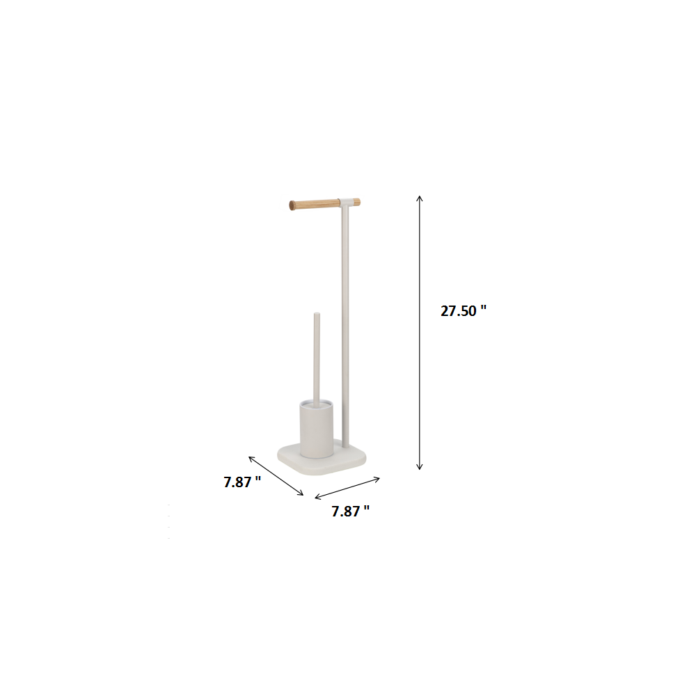 White - Modern Stainless Steel Toilet Paper Holder and Toilet Brush