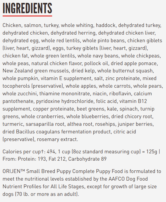 Small Breed Puppy Dry Dog Food 4 lb