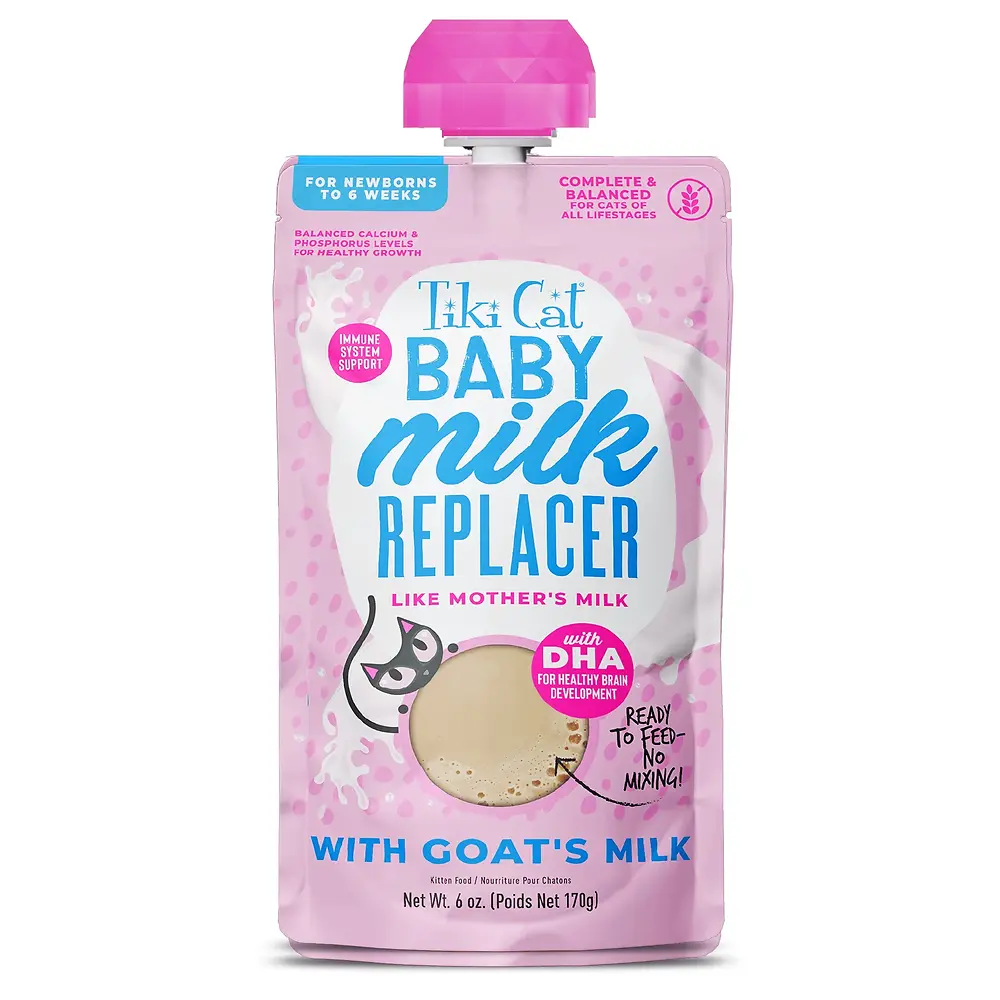 Tiki Cat Baby Milk Replacer with Goat’s Milk for Kittens 6 oz