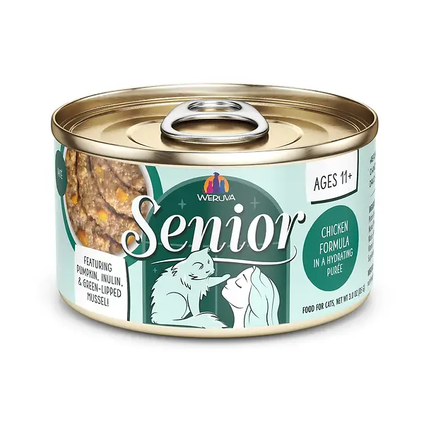 Senior Chicken Formula in a Hydrating Purée Canned Cat Food 3 oz