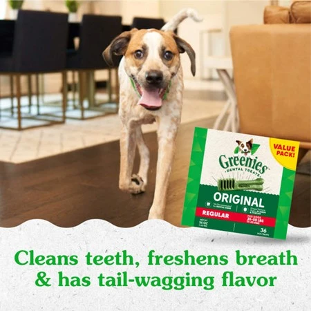 Natural Dog Dental Care Chews Oral Health Dog Treats Original Regular 12 oz | 12 Pack