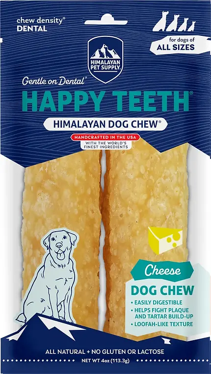Happy Teeth Cheese Dental Dog Chew Treat 4 oz