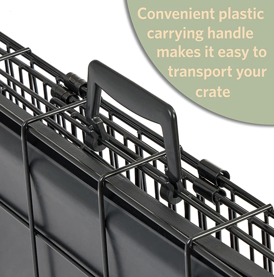 Contour Dog Crate Double Door Folding Black 36"