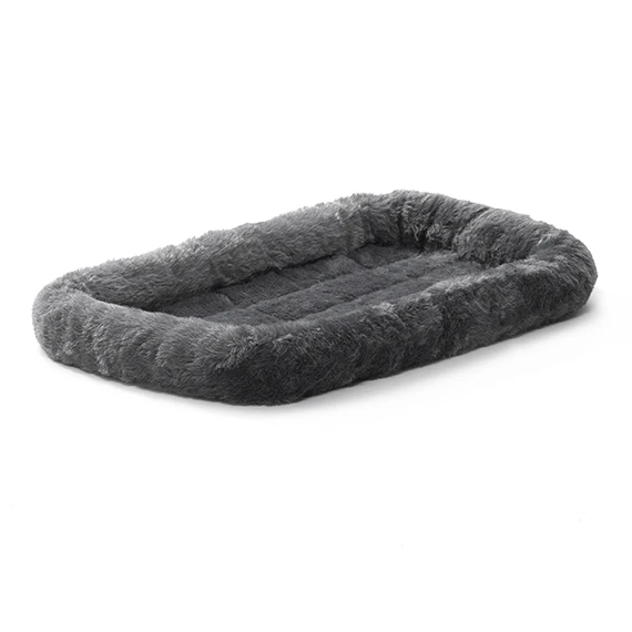 QuietTime Bolster Bed Plush Gray Dog 22"