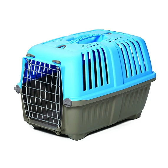 Spree Pet Carrier Plastic with Wire Door Blue 22"