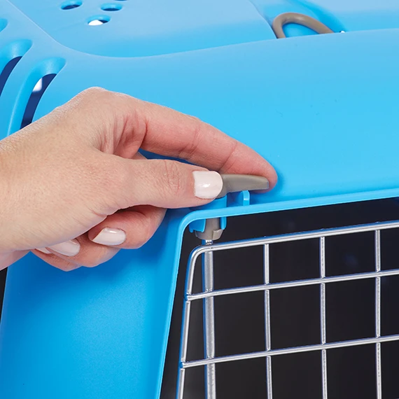 Spree Pet Carrier Plastic with Wire Door Blue 22"