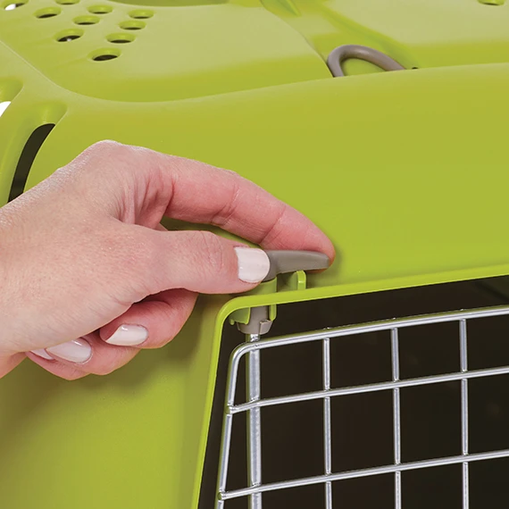 Spree Pet Carrier Plastic with Wire Door Green 19"