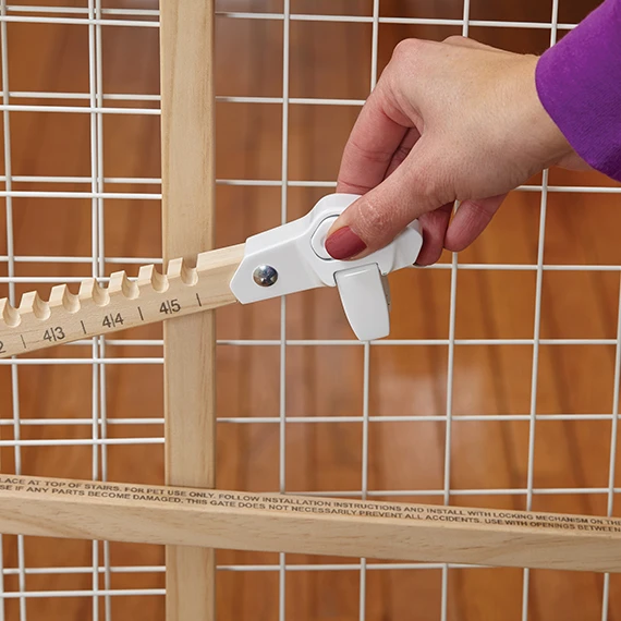 Wood Pet Gate with Wire Mesh 44"