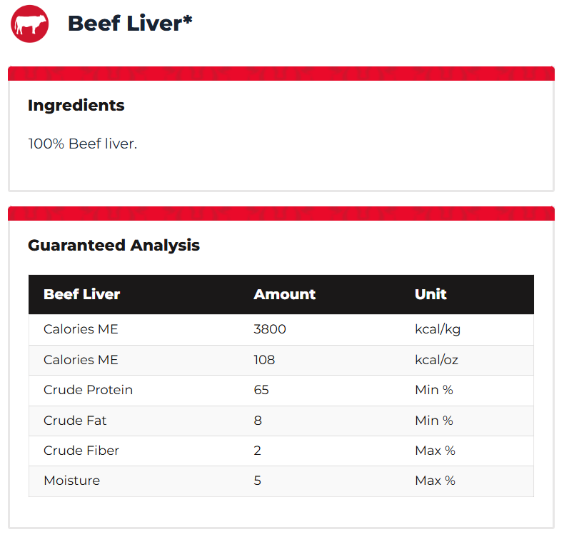 Raw Rewards Beef Liver Freeze-Dried Treats for Dogs & Cats 3 oz