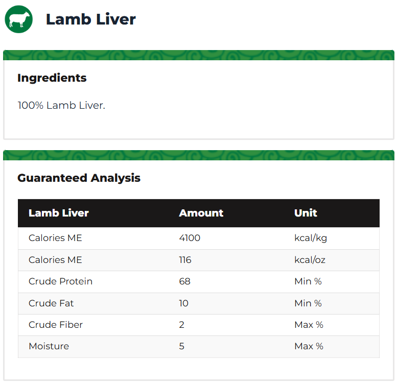 Raw Rewards Lamb Liver Freeze-Dried Treats for Dogs & Cats 3 oz
