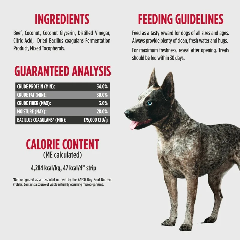 Jerky Strips Beef With Coconut Recipe for Dogs 5 oz