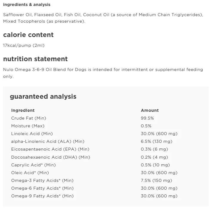 Omega 3-6-9 Oil Blend Supplement for Dogs 16 oz