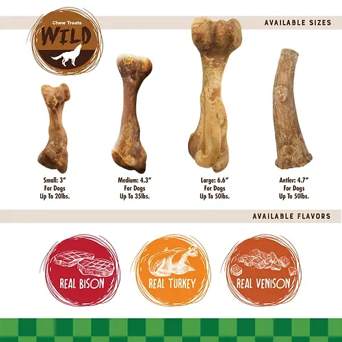 Healthy Edibles WILD All-Natural Long Lasting Chew Treat with Real Venison Large/Giant | Up to 50 lbs