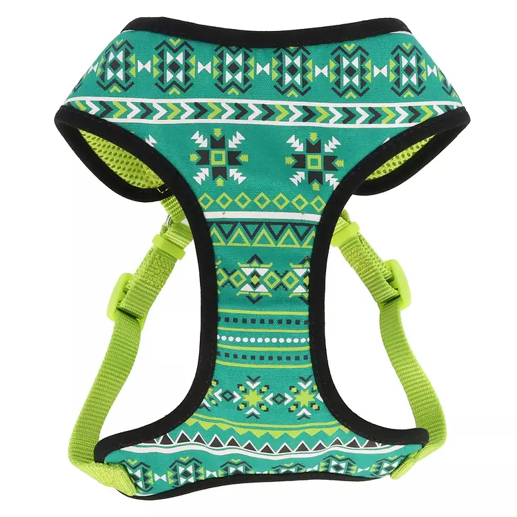 Designer Wrap Adjustable Dog Harness Lime Southwest Stars Medium 3/4" x 22"-28" | 19-50 lb